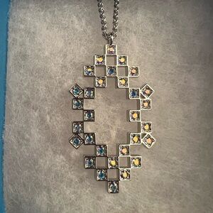 TOUCHSTONE CRYSTAL by Swarovski, Floating Cubes Adjustable Necklace, NEW in Box.